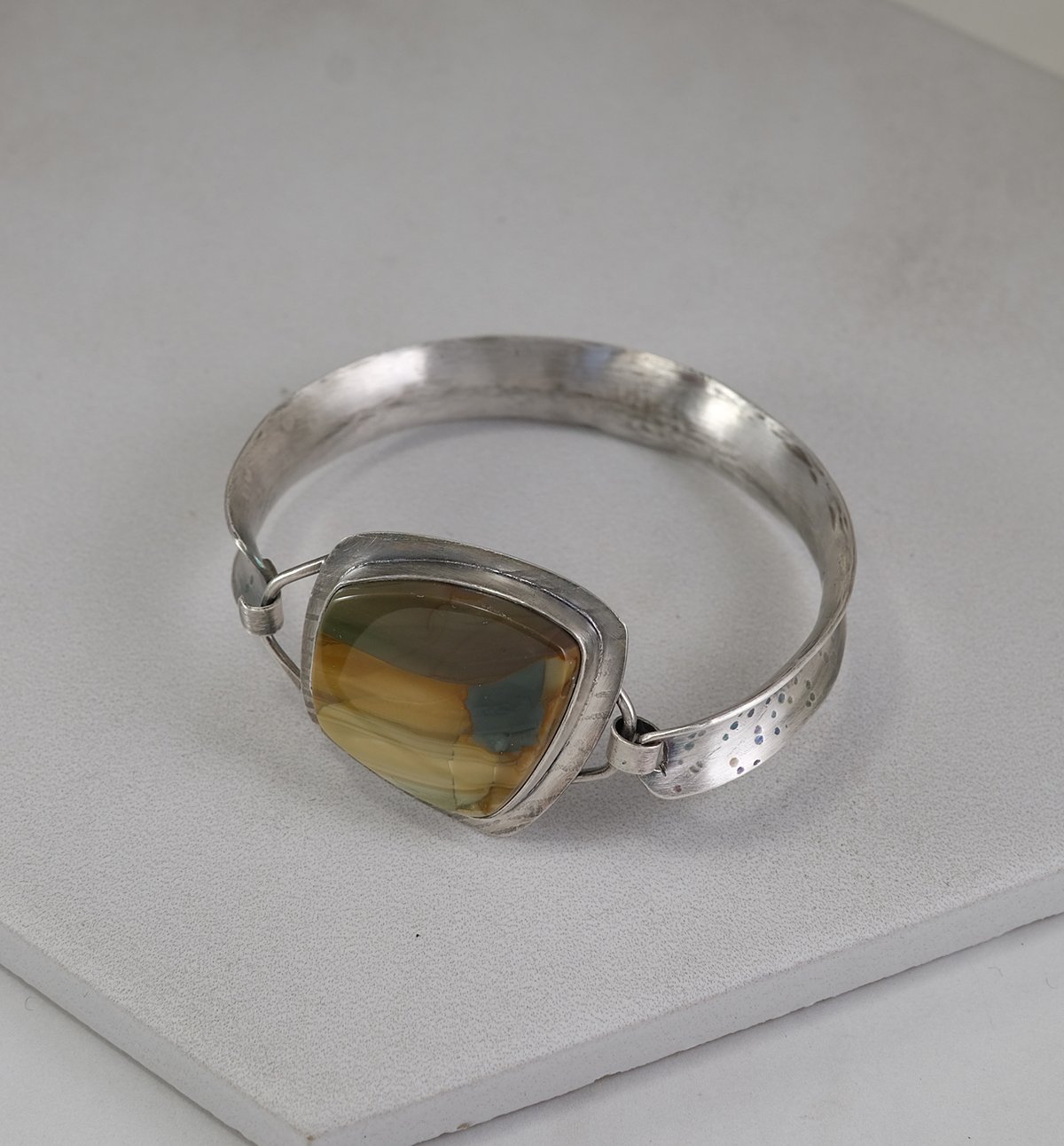 Image of Oregon Picture Jasper, Sterling Silver Bracelet