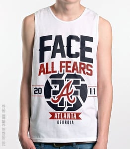 Image of FACE ALL FEARS WHITE TANK TOP 