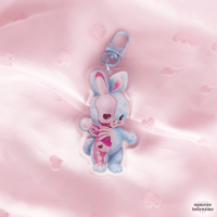 Image 2 of Strange Sweeties Skeleton Bunny 2.5" Anatomy Acrylic Charm Keychain