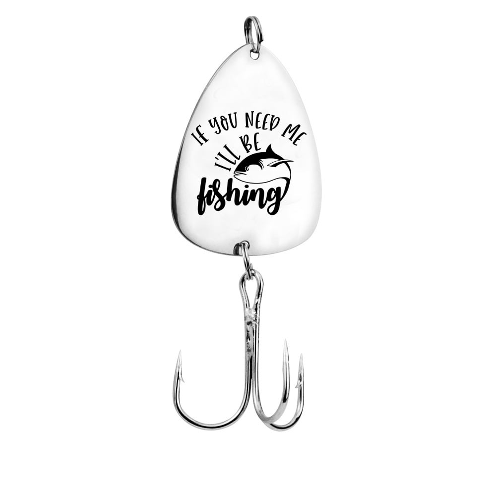 Image of "If You Need Me I'll Be Fishing Engraved Metal Fish Hook, Perfect Gift for Fishing Lovers and Angler