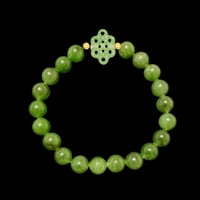 Image 2 of Jade Energy Bracelet Endless Knot (Wisdom, Harmony, Spiritual Connection) 