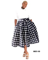 Polka dot midi skirt