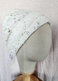 Image 2 of White Cotton Lace Covering with Ties