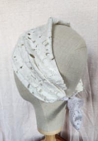 Image 3 of White Cotton Lace Covering with Ties