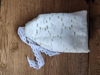 Image 4 of White Cotton Lace Covering with Ties