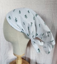 Image 1 of Cotton Gauze Tichel in Delicate Leaves