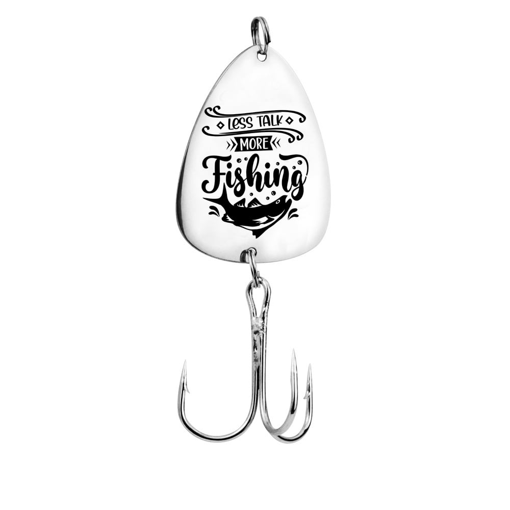Image of Less Talk More Fishing Engraved Metal Fish Hook
