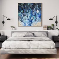 Image 10 of 'Noir descendens' - 122x122cm, FRAMED in Natural Oak