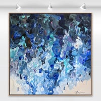 Image 1 of 'Noir descendens' - 122x122cm, FRAMED in Natural Oak
