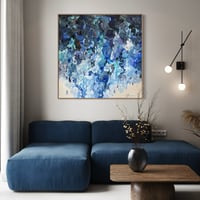 Image 6 of 'Noir descendens' - 122x122cm, FRAMED in Natural Oak