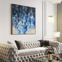 Image 8 of 'Noir descendens' - 122x122cm, FRAMED in Natural Oak