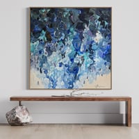 Image 9 of 'Noir descendens' - 122x122cm, FRAMED in Natural Oak