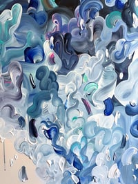 Image 4 of 🔴'Noir descendens' - 122x122cm, FRAMED in Natural Oak