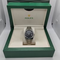 Image 3 of Rolex Style - Black on Silver w/ Silver Band (DateJust)