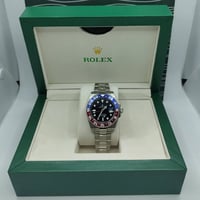 Image 3 of Rolex Style - Black on Pepsi w/ Silver Band (DateJust)