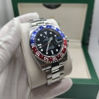 Image 1 of Rolex Style - Black on Pepsi w/ Silver Band (DateJust)