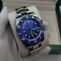 Image 1 of Rolex Style - Blue on Blue w/ Silver Band (DateJust)