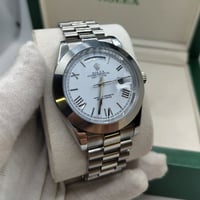 Image 1 of Rolex Style - White on Silver w/ Silver Band (Day-Date)