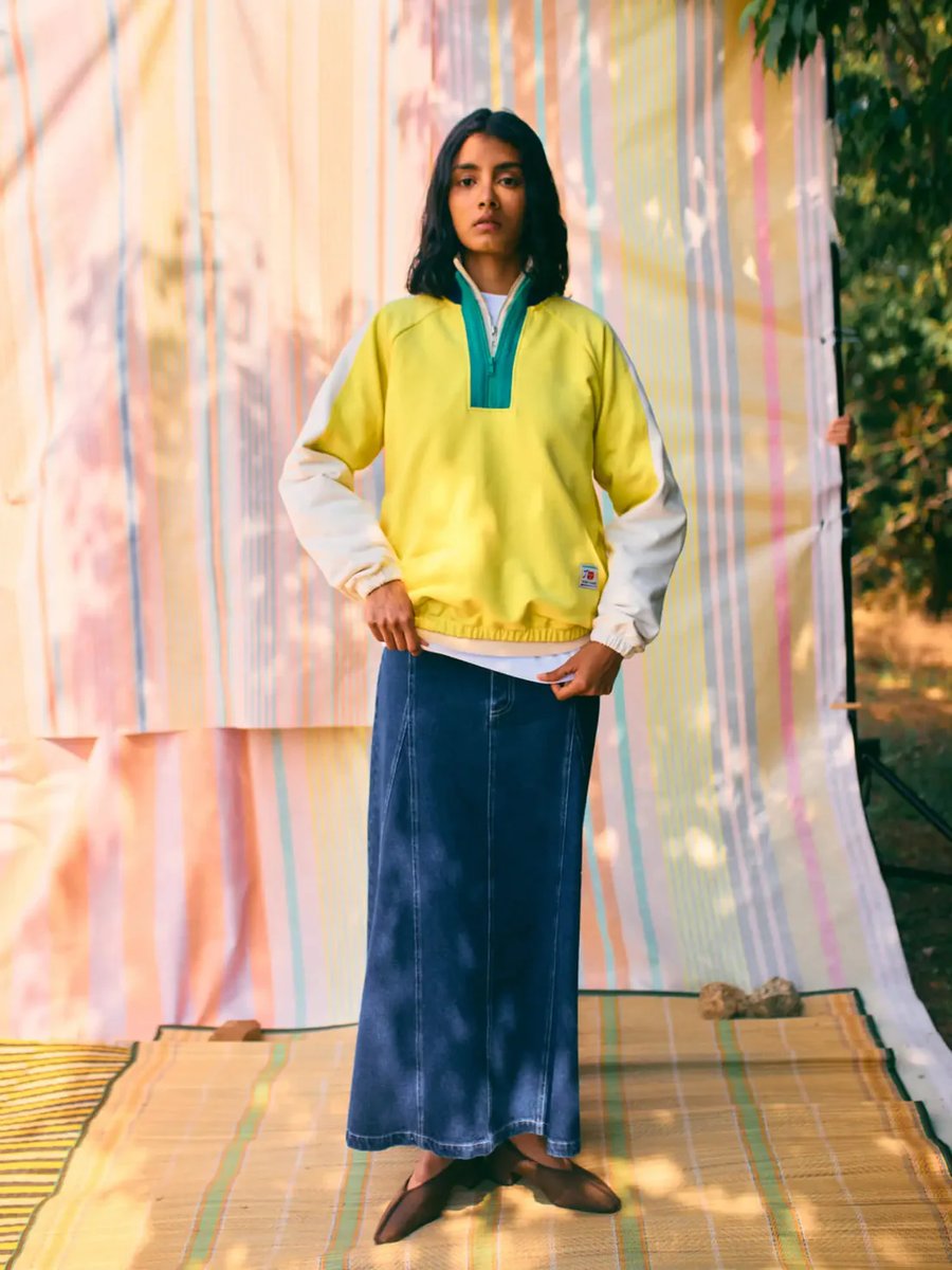 Image of 2-Falda evasé denim