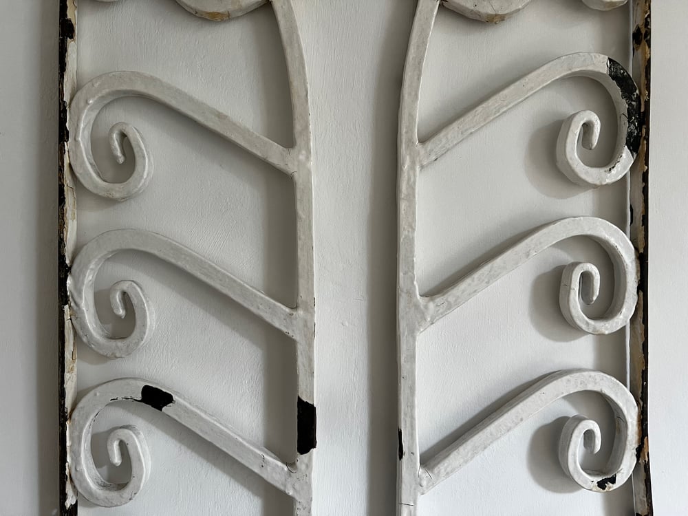 Image of Set of Two Art Nouveau Screens with Floral Patterns