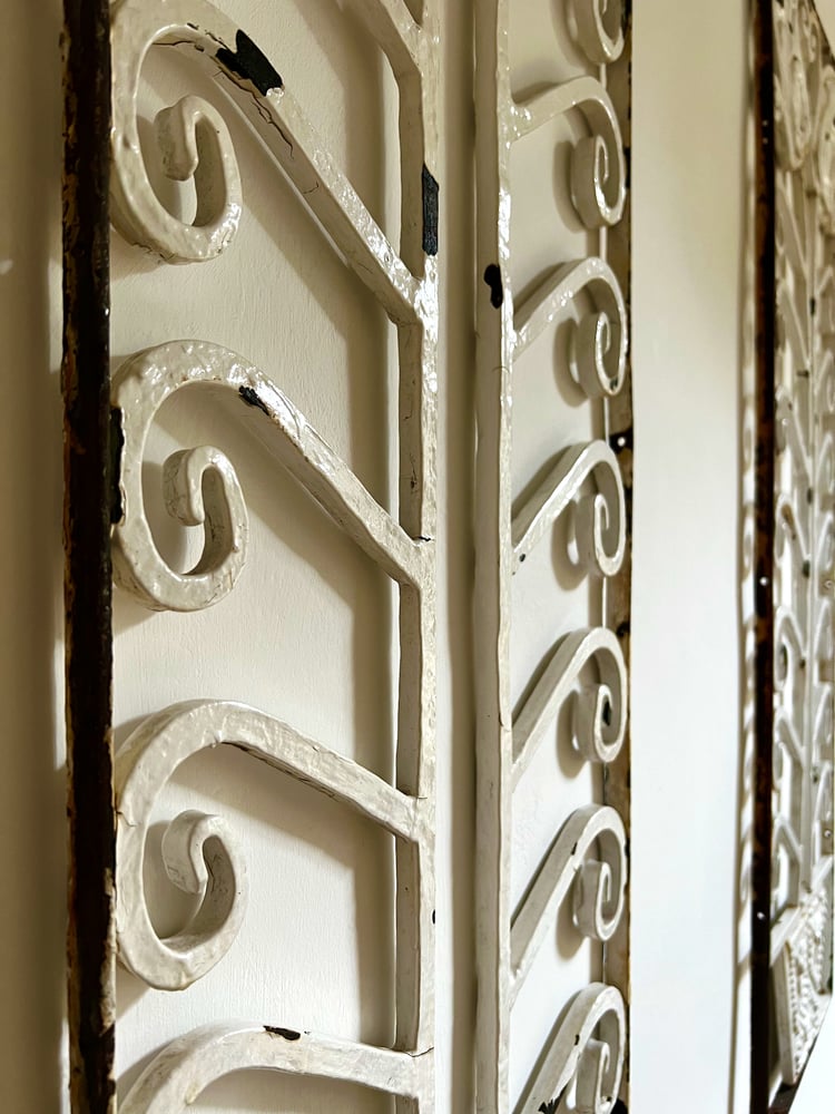 Image of Set of Two Art Nouveau Screens with Floral Patterns