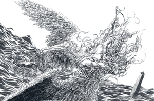 Image of Magic The Gathering Aetherdrift Swiftwing Assailant original ink