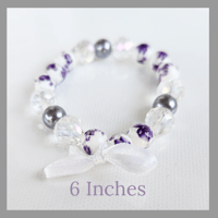 Image 2 of NEW!!! Pretty Lilac and Gray Bracelet and Pretty Lilac and Gray Earrings for Kids Teens Girls 