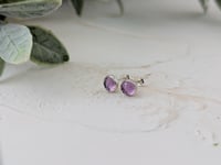 Image 2 of Lavender Amethyst Stud Earrings