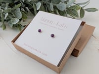 Image 4 of Amethyst Stud Earrings
