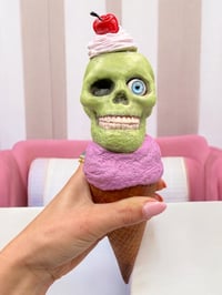 Image 2 of Green Skull Ice Cream with Cherry