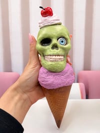 Image 1 of Green Skull Ice Cream with Cherry