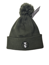 Image of Embroided Green Bobble Hat