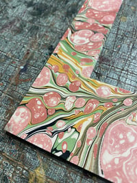 Image 2 of A4 Hand Marbled Mount / Mat - no.6 of 8 // Feb 2025