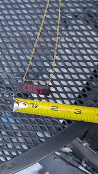 Image 4 of Red on black on gold necklace