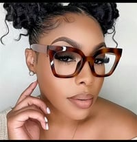 Amber & Leopard Clear Frames