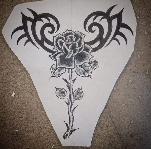 Image of Single piece of flash/original/rose/tribal