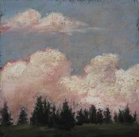 Image 1 of Storm in Pink, Original Tiny Painting  