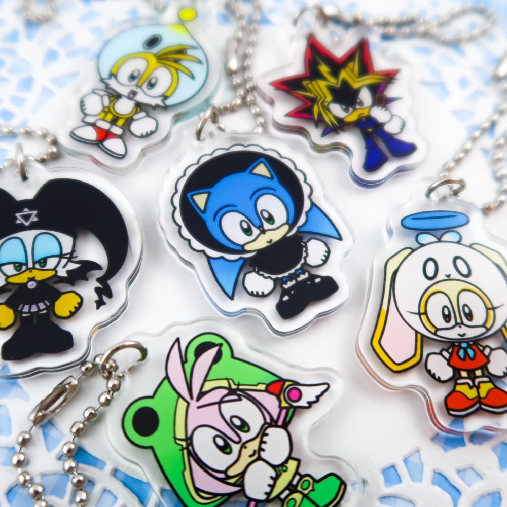 Gacha Sonic Costume Party Keychain