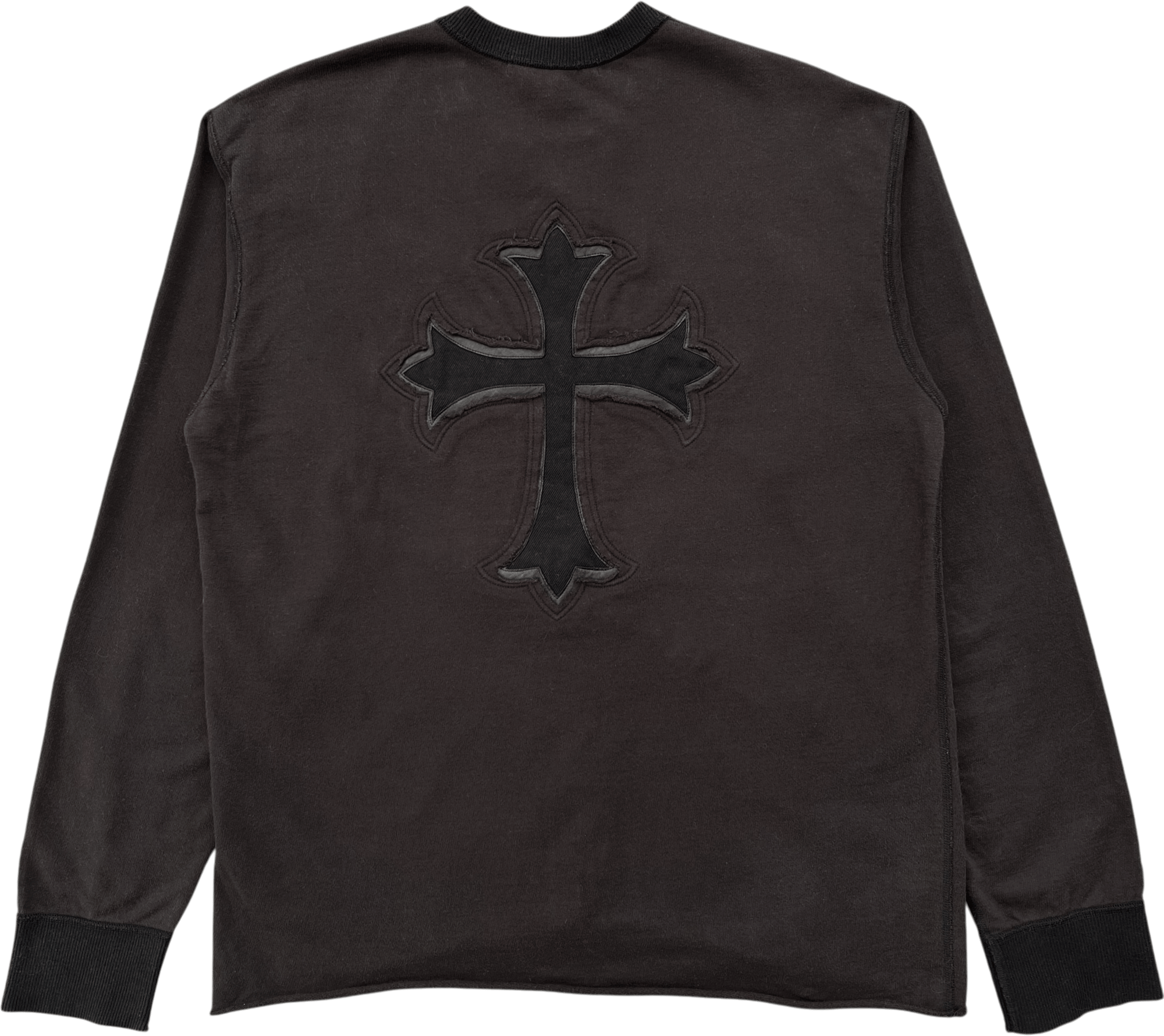 03 Junya Watanabe Cross Leather Patch Sweater - L 03 Junya Watanabe Cross Leather Patch Sweater - L