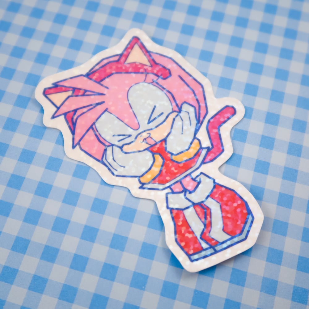 Kitty Amy Sticker - Glitter Vinyl