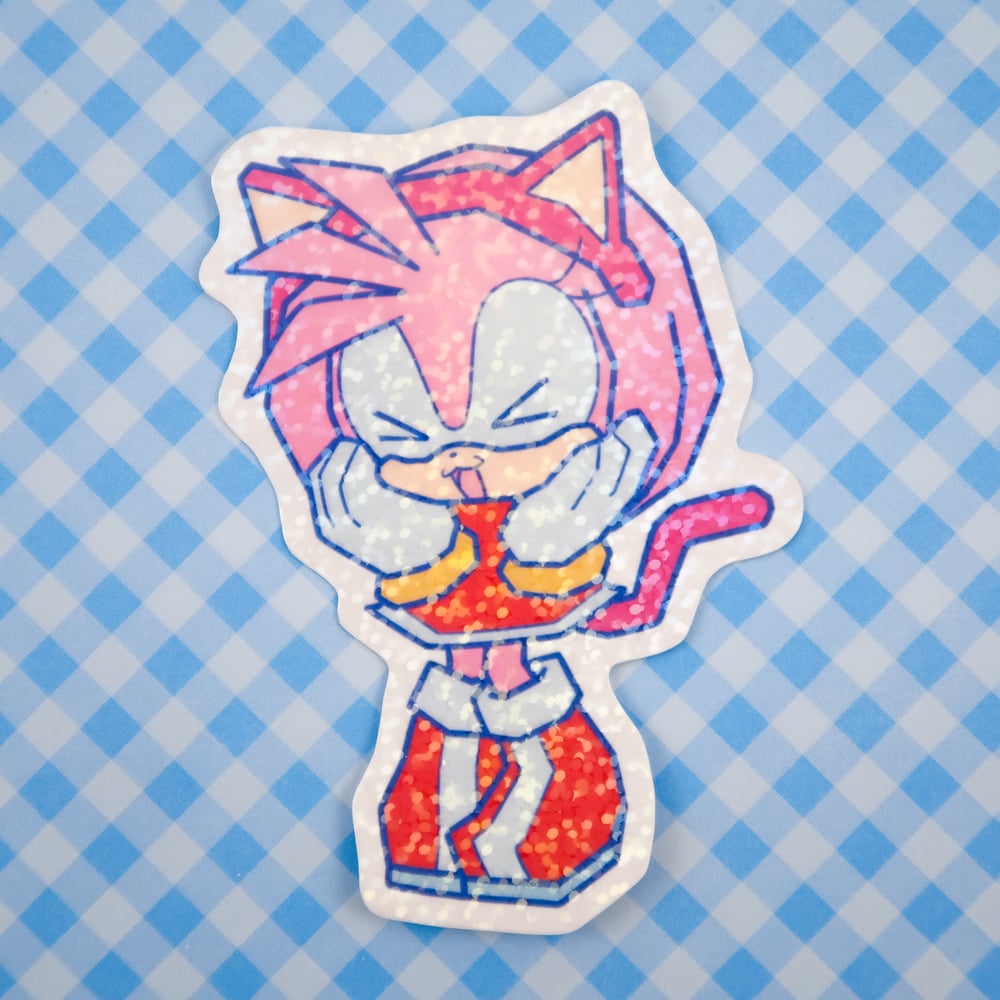 Kitty Amy Sticker - Glitter Vinyl