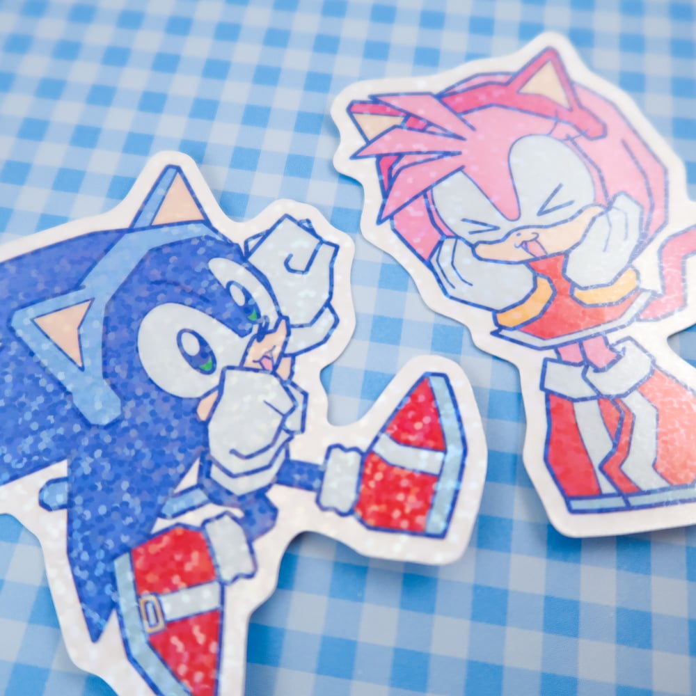 Kitty Sonic Sticker - Glitter Vinyl