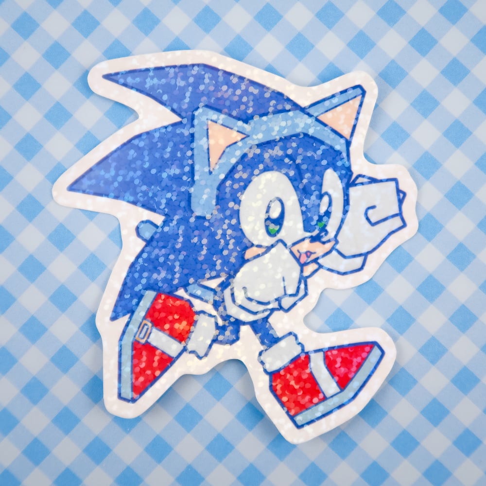 Kitty Sonic Sticker - Glitter Vinyl