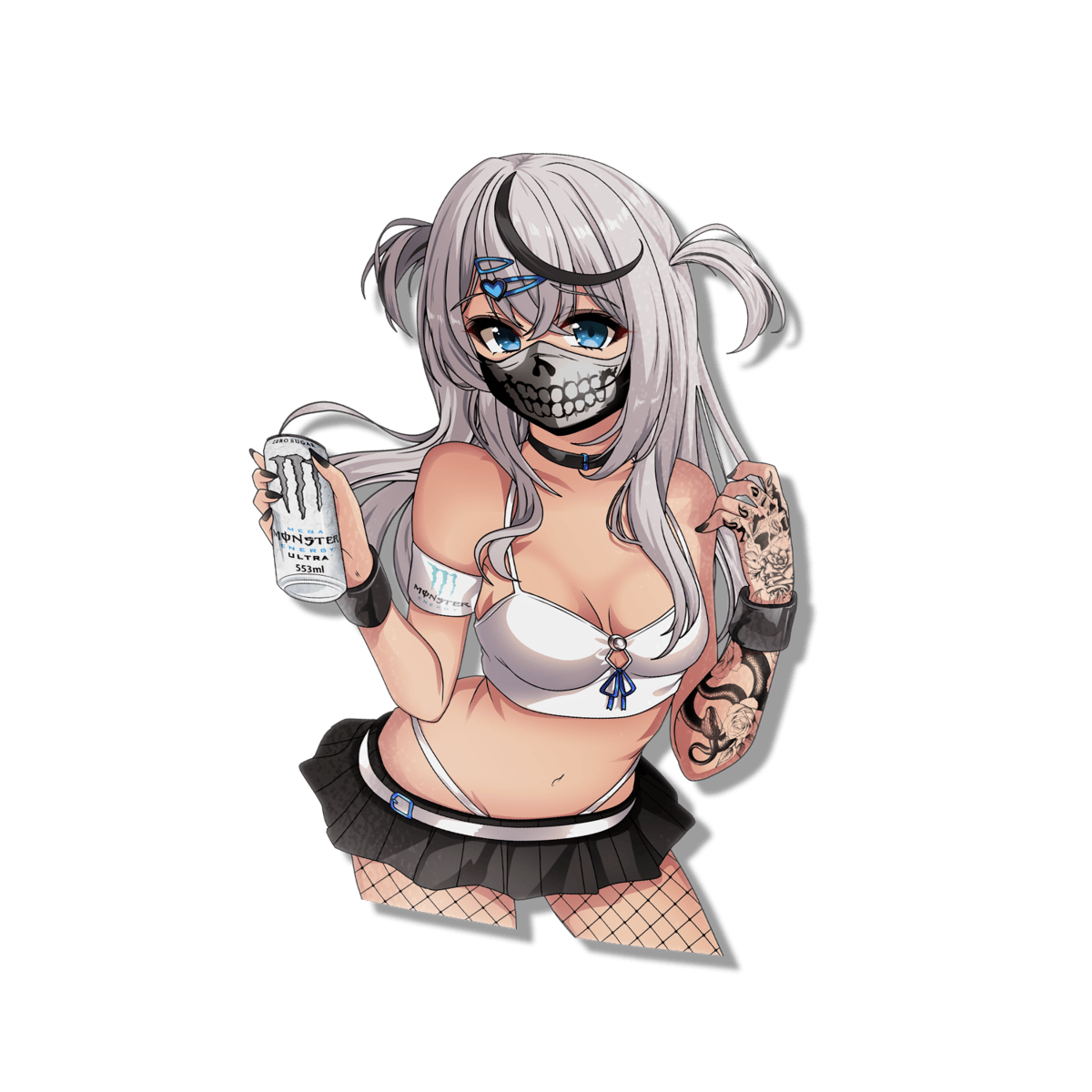 Image of White Monster Energy Sticker