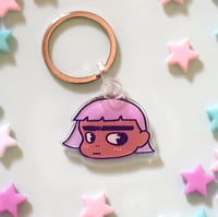 Unibrow Girl Keychain