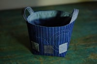 Image 3 of Handmade Fabric Storage Basket – Handwoven Cotton, Small Project Bag