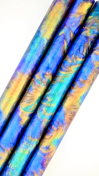 Image 1 of Perpetual Motion pen blanks, pressure cured with multiple color-shift pigments & Alumilite Resin.