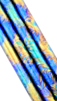 Image 3 of Perpetual Motion pen blanks, pressure cured with multiple color-shift pigments & Alumilite Resin.