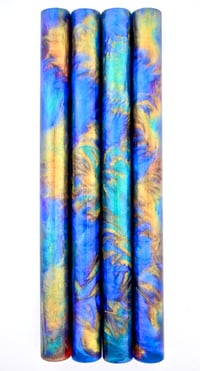 Image 4 of Perpetual Motion pen blanks, pressure cured with multiple color-shift pigments & Alumilite Resin.