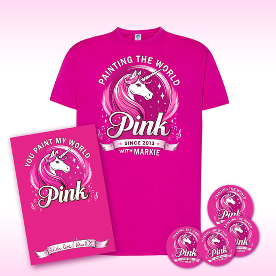 Image of Pink Starter Pack (Unisex Tee, stickers, valentine's card)